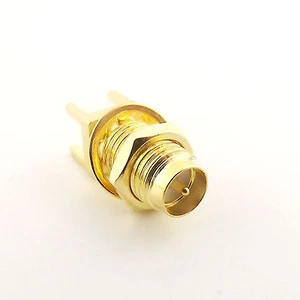 1pcs RP-SMA Female Nut Bulkhead Straight Solder for PCB Mount RF Coax Connector - Picture 1 of 5