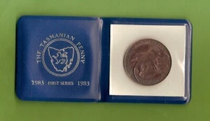 #D372. 1983 1st SERIES TASMANIAN PENNY SOUVENIR MEDAL - TASMANIAN DEVIL & TIGER - Imagen 1 de 4