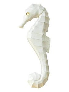 Seahorse Distressed White Wood Hanging Wall Art Excellent Used Condition 14.5”T - Picture 1 of 4