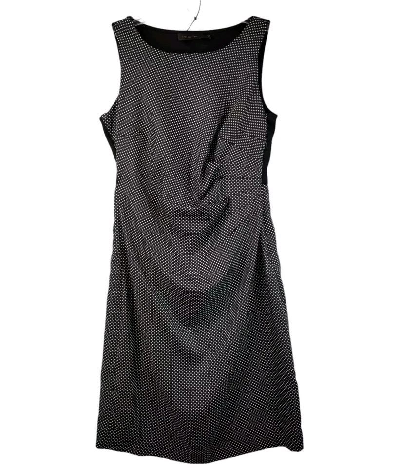 Vestido The Limited para mujer negro a lunares sin mangas cremallera lateral cuello barco talla 4 Foto 1 de 4