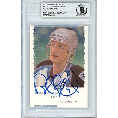 Rob Blake Signed 2003-04 Upper Deck #20 Card AUTO Beckett Slabbed Avalanche - Image 1 of 4