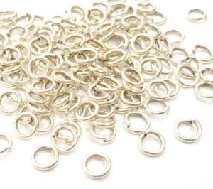50 Silber Springring Antik Versilbert Messing Stark Springring, Fundstücke (7 mm) - Bild 1 von 5