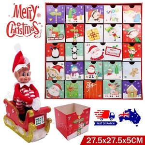 Christmas Advent Calendar Countdown DIY Making Kit Kids Gift Santa Elf Decor - Picture 1 of 6