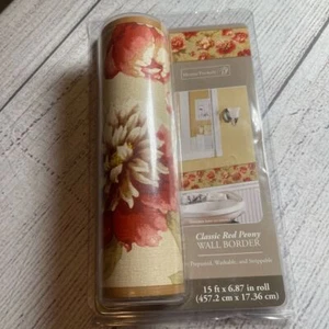 Wall paper roll classic red peony - Picture 1 of 4