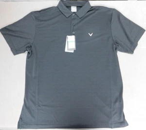 NWT Callaway Golf Shirt Opti Dri L Short Sleeve Men's L Gray Geometric Pattern - Picture 1 of 17