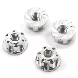 Silver Super Light Weight 4mm wheel nuts for 1:10 RC Tamiya Traxxas or Axial - Picture 1 of 2