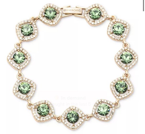 Trending GIVENCHY Bracciale Tondo Cristallo Flex ? 7 25" (Smeraldo ?) Spedizione Veloce?