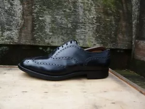 SCARPE CHURCH’S BROGUES VINTAGE PELLE NERA UK10 UOMO BURWOOD OTTIME CONDIZIONI - Foto 1 di 11