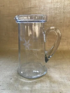Vintage Etched Clear Glass Pitcher Beverage Glassware Dining Collectible Elegant - Picture 1 of 2