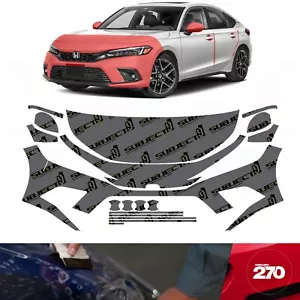 2022-24 Civic Pre-Cut Front Paint Protection Clear Film PPF bumper hood mirror - Picture 1 of 7