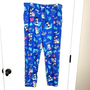 Disney Mickey Mouse Pants Women L Pockets Sleepwear Pajama Bottom Flamingo PJs - Picture 1 of 7