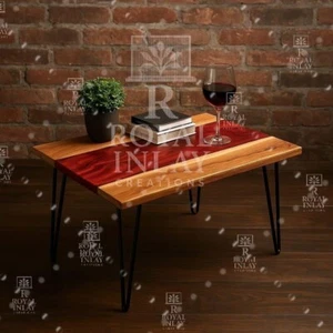 Wood and Resin Table Top , Custom River Table , Epoxy Table, Modern Coffee Table - Picture 1 of 12