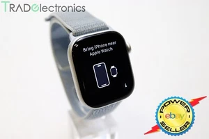 (πA+) Apple Watch series 10 GPS 42mm AL Silver + Blue Cloud Sport Loop BAT 100% - Picture 1 of 7