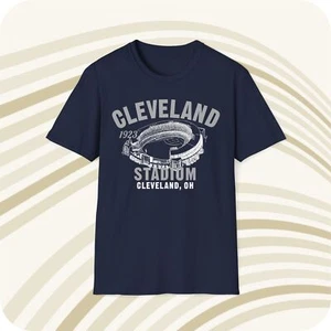 Cleveland Stadium 1923 Classic Cut Baseball T-Shirt - Cleveland Gaurdians - Picture 1 of 6