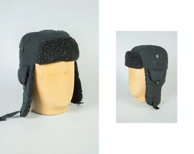 -Chapéu de inverno azul caçador de pele de cera Barbour tamanho P - Imagem 1 de 4