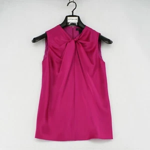 St. John Top XP Petite Womens Pink Liquid Satin Twisted Neck Sleeveless Blouse - Picture 1 of 8