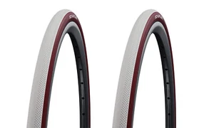 2x Schwalbe Dunk King 25-622 weiß / bordeaux Tube Type Faltreifen 700x25C - Bild 1 von 3