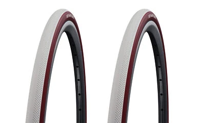 2x Schwalbe Dunk King 25-622 weiß / bordeaux Tube Type Faltreifen 700x25C - Bild 1 von 3