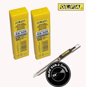 2x Olfa®AB-50S, 100Stk.Präzisions-Klinge 9mm 59°+ 1x SVR-2 OLFA® Cutter Messer - Bild 1 von 3