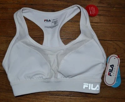 Fila Sport Performance Sports Bra Running Bra High Impact Wicking White - Image 1 of 2