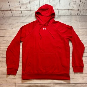 NWT Under Armour UA Rival Fleece Long Sleeve Hoodie Red 1379757 Men's Size Large - Picture 1 of 11