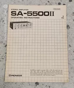 Pioneer SA-5500II Verstärker Original BESITZER Handbuch JAPAN - Bild 1 von 3