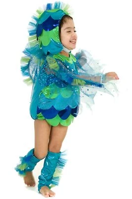 Disfraz de Pez Beta Princesa Paraíso Bebé (Talla 6M - 12M) Body Azul Verde Foto 1 de 2