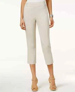 Jm Collection Petite Capris Mid-Rise Stretch Elastic Waist Stonewall Sz PS - Picture 1 of 7