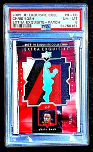 PSA 8 NM/MT CHRIS BOSH 2009 EXTRA EXQUISITE COLLECTION PATCH #D /15 JERSEY G3479 - Picture 1 of 3