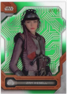 Star Wars High Tek 2024 Topps Green Diffractor Card #100 Zam Wesell #07/10 - Picture 1 of 2