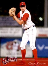 2012 Lowell Spinners Grandstand 18 Greg Larson Longwood Florida FL Baseball Card
