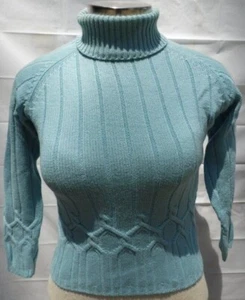 TALBOTS PETITES DAMEN GRÖSSE S DEHNBAR TÜRKIS STRICK PULLOVER OBERTEIL TJ380 - Bild 1 von 4