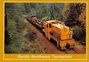 Postkarte USA: Pazifischer Nordwesten Zahnstocher, Blockzug im Wald, 6x4 - Bild 1 von 2
