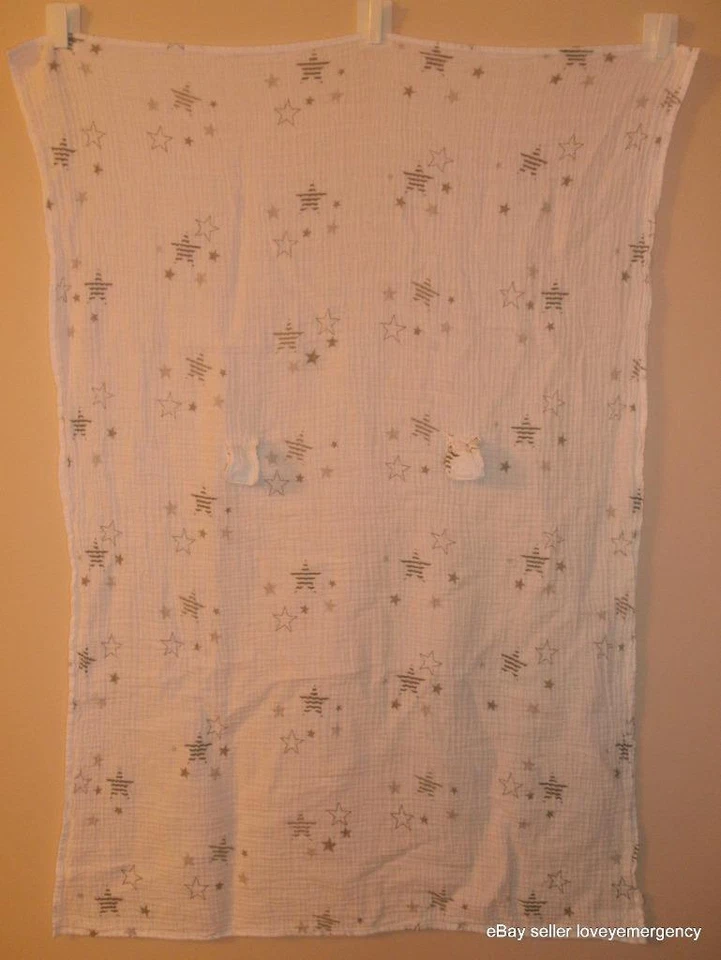 Asiento de coche de bebé 100 % algodón muselina toldo blanco con estrellas grises aden & anais Foto 1 de 1