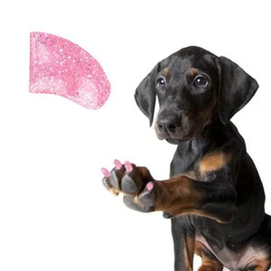 ANTICO GLITTER ROSA ~ 60 PEZZI Tappi Unghie Morbidi per Artigli CANE ~ BEI ARTIGLI - Foto 1 di 1