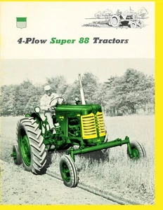 Oliver 4 Plow Super 88 Tractor Row Crop Sales Brochure Gas Diesel Wide Narrow - Picture 1 of 8