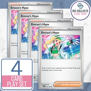 Emcee's Hype (SV 10 163/182) 4x Play Set - Destined Rivals NM/M - Picture 1 of 1