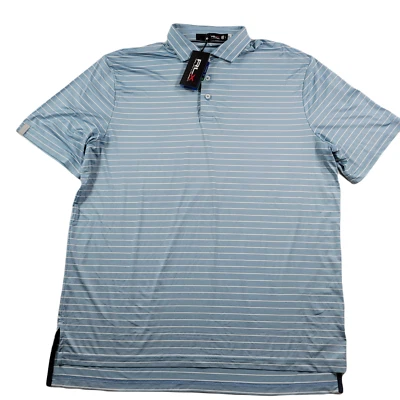 Polo Ralph Lauren RLX Performance Print Polo Para Hombre Grande Rayas Azules Foto 1 de 4
