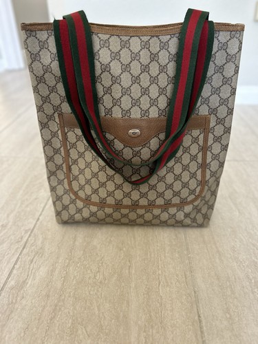 GUCCI Borsa tote in tela rivestita con monogramma marrone 40.02.003 autentica