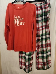 Jammies For Your Families Sonoma Pajama Set Womens Sz 1x Holiday Plaid Christmas - Picture 1 of 9