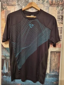 SPORT.DRI Mens Running Gym Black Turquoise T-shirt Short sleeve 100% polyester L - Picture 1 of 8