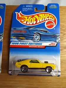 Hot Wheels 1998 First Editions Yellow Ford Mustang Mach I Mattel Diecast Car - Bild 1 von 3