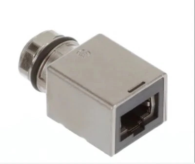 Harting 21033812401 Adapter Panel Feed-Thru M12 to RJ45 Female Straight 4 Pole - Image 1 of 4