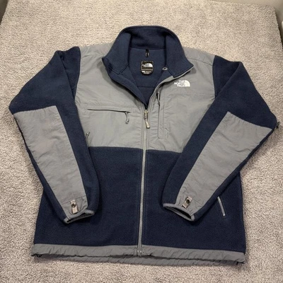 The North Face Denali Fleece Jacket Mens Large Navy Gray Polartec Zip Pockets - Image 1 of 4