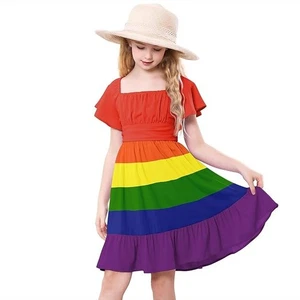 NEW Rainbow Dress for Girls Dresses SZ L 8/10 - Picture 1 of 7