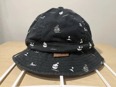 Volcom Black Bucket Hat Pirate Ships Sized S-M Small Medium Y2K Hipster Boat Cap - Image 1 of 4