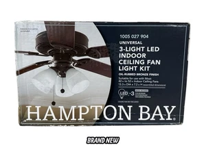 Hampton Bay 3-Light Oil Rubbed Bronze Ceiling Fan LED Light Kit 1005 027 904 - Picture 1 of 2