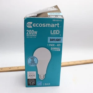 EcoSmart A23 Energy Star Dimmable LED Light Bulb Daylight 200-Watt Equivalent - Picture 1 of 4