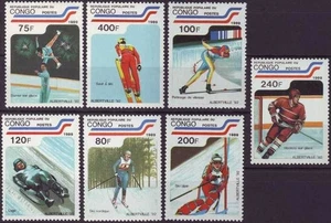 F-EX3389 CONGO COMPLETE SET MNH 1989 WINTER OLIMPIC GAMES. - Picture 1 of 2
