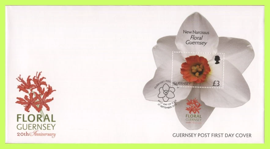Guernsey 2012 Flowers mini sheet on u/a First Day Cover - Image 1 of 1